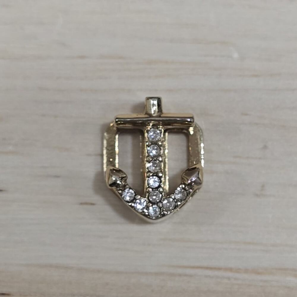 Gold Finish Rhinestone Anchor Charm for Keep Collective Jewelry